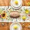 Flower Floral Table Runner, Spring Summer Seasonal Kitchen Dining Table Decoration for Indoor Outdoor Home Party Decor 13 x 72 Inch